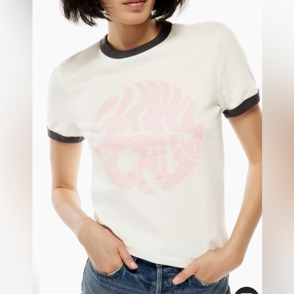 Aritzia Vintage Style Graphic Ringer Tee Size L
